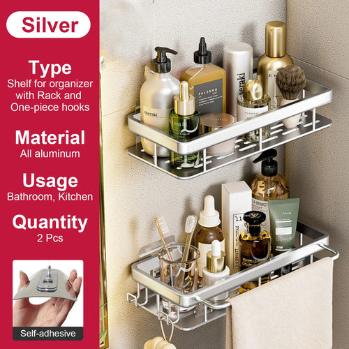 etagère murale sans perçage pour rangement de salle de bain et cuisine - vue 30 sur 30