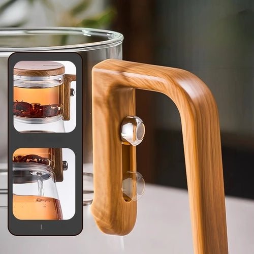Théière magnétique flottante en verre avec séparateur thé - vue 4 sur 7