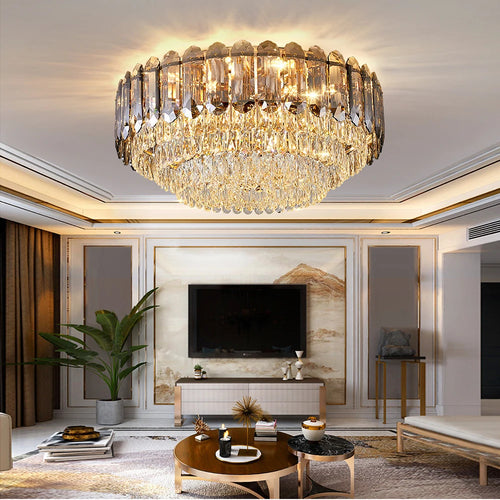 plafonnier led smokey gris luxe moderne déco intérieur salon collection 2023 - vue 4 sur 28