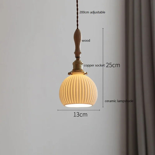 Suspension design led papillon céramique et bois - vue 19 sur 30