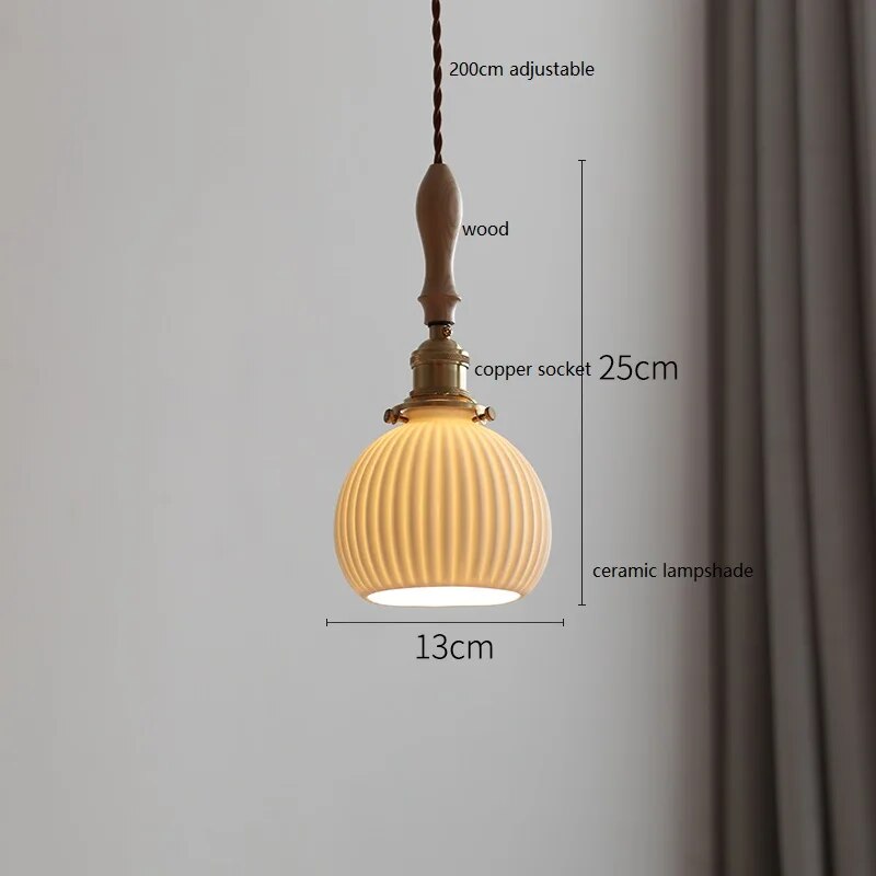 Suspension design led papillon céramique et bois - vue 18 sur 30