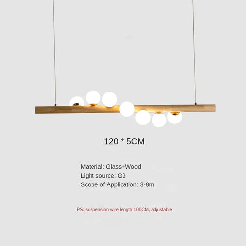 suspension en bois et verre pour restaurant moderne et créatif - vue 8 sur 10