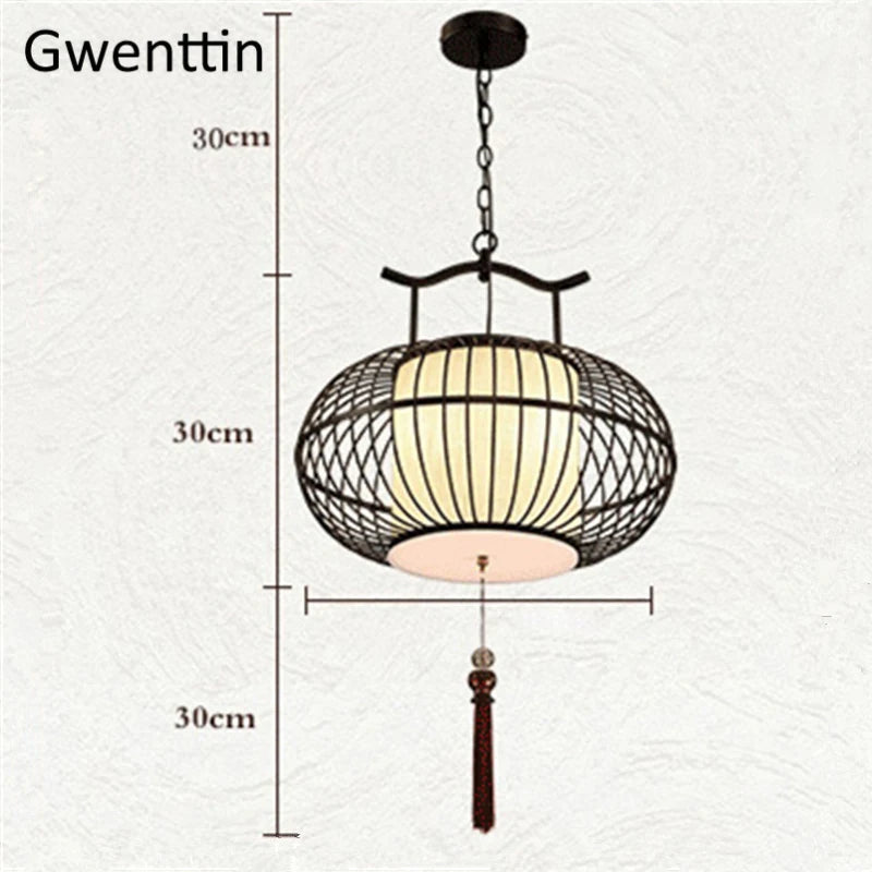 suspension à led style chinois pour décoration intérieure moderne - vue 6 sur 8