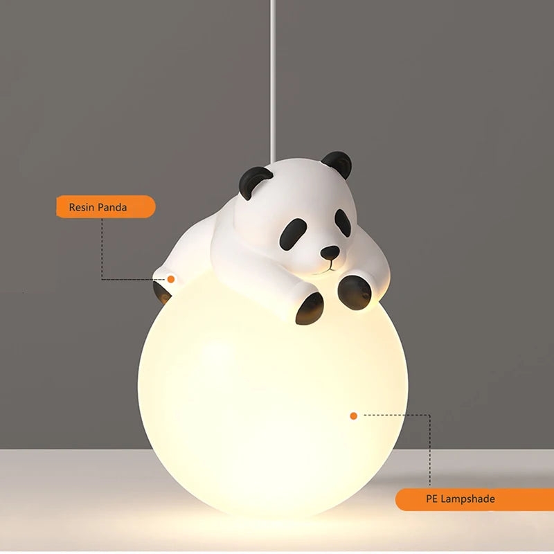 lustre suspendu en résine panda pour chambre d'enfants - vue 5 sur 7