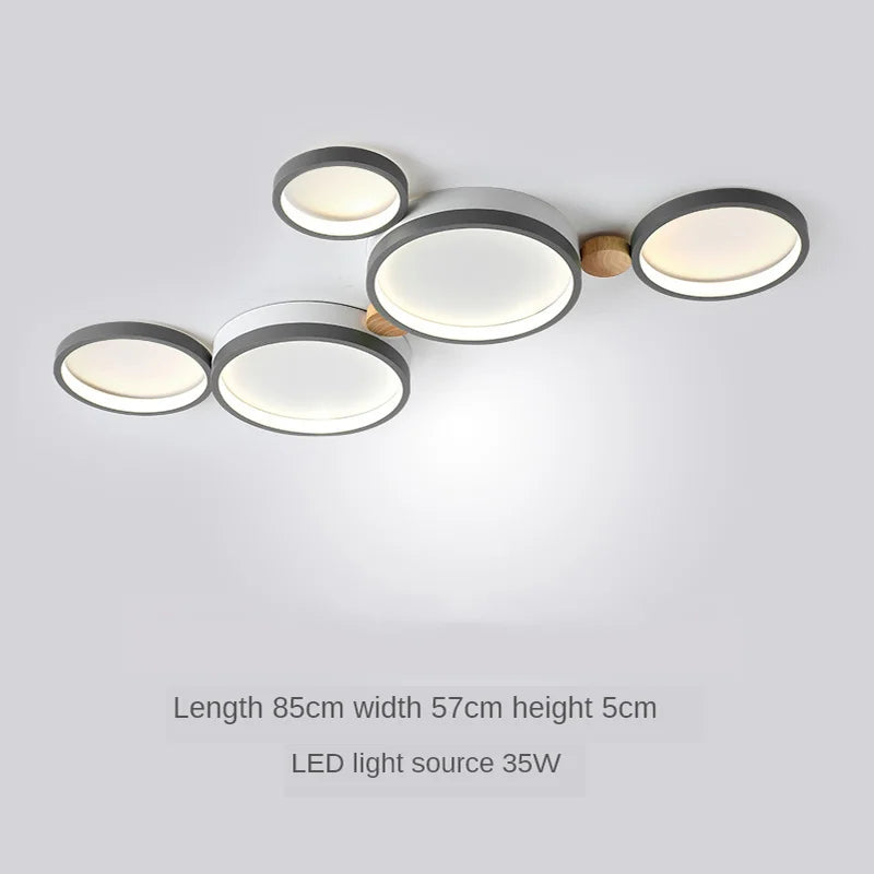 plafonnier moderne en bois avec éclairage led intérieur - vue 35 sur 36