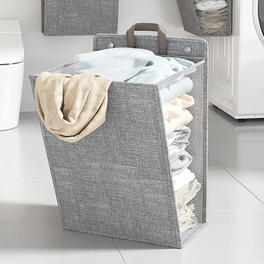 panier à linge adhésif pliable mural multifonctionnel pour vêtements - vue 4 sur 10
