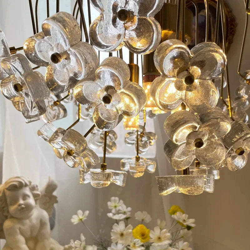 lustre rétro en fer et verre pour décoration intérieure - vue 4 sur 8