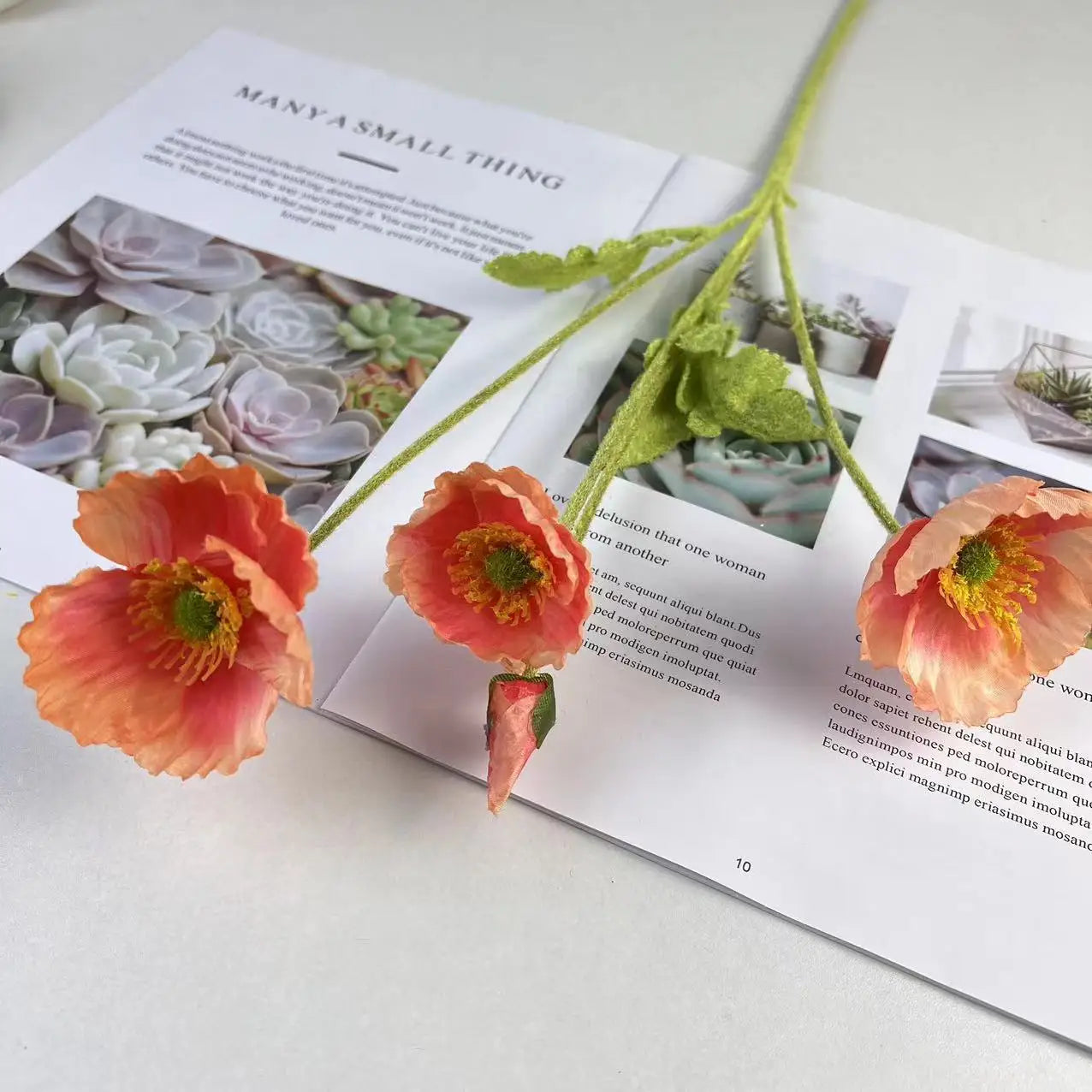 fleurs de pavot artificielles en soie pour décoration et événements - vue 21 sur 21