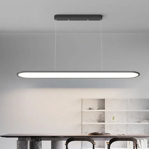 suspension led moderne minimaliste en ferronnerie pour bar - vue 3 sur 13