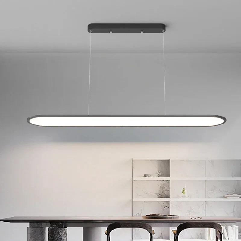 suspension led moderne minimaliste en ferronnerie pour bar - vue 3 sur 13