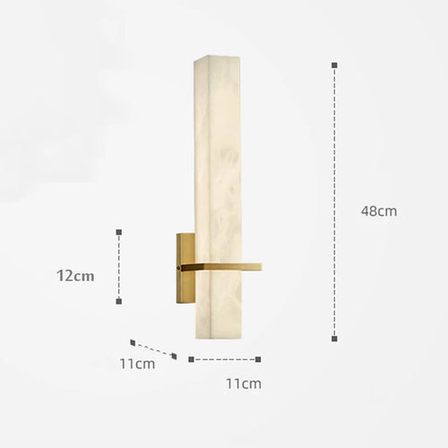 applique murale led en marbre et cuivre doré luxueuse - vue 6 sur 7