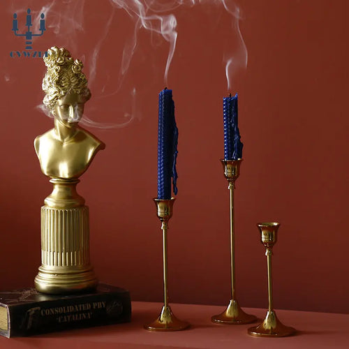 lot de 3 bougeoirs en métal décoration élégante pour mariage et fêtes - vue 3 sur 21
