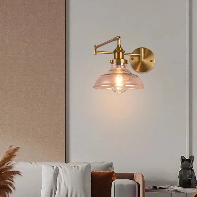 applique murale moderne en verre design ajustable pour intérieur et extérieur - vue 1 sur 12