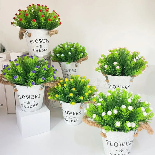fleur artificielle en pot pour décoration créative et festive - vue 4 sur 10