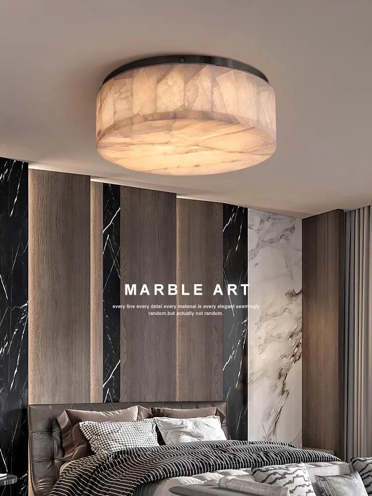 plafonnier led design moderne en marbre naturel haut de gamme - vue 4 sur 12