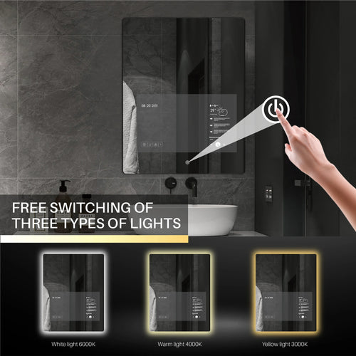 miroir intelligent tactile android avec écran led 2024 - vue 7 sur 7
