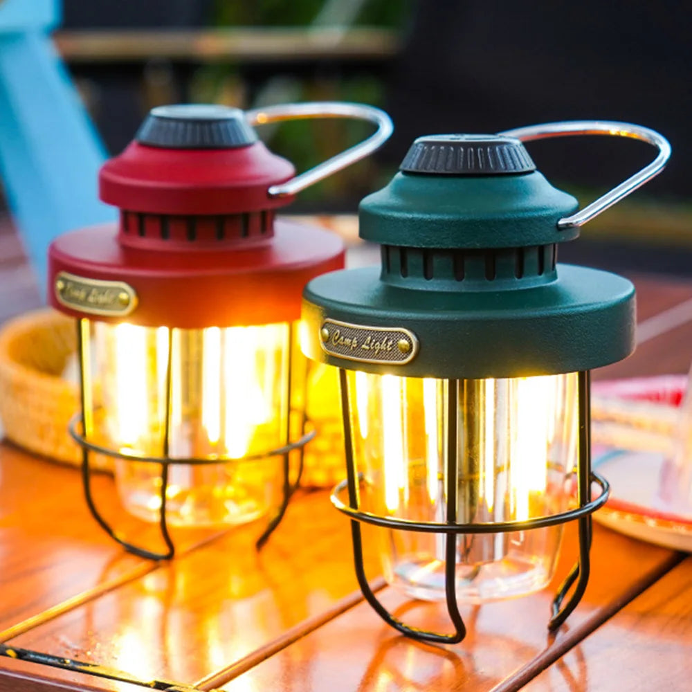lampe rétro portable rechargeable pour camping et éclairage extérieur - vue 4 sur 8