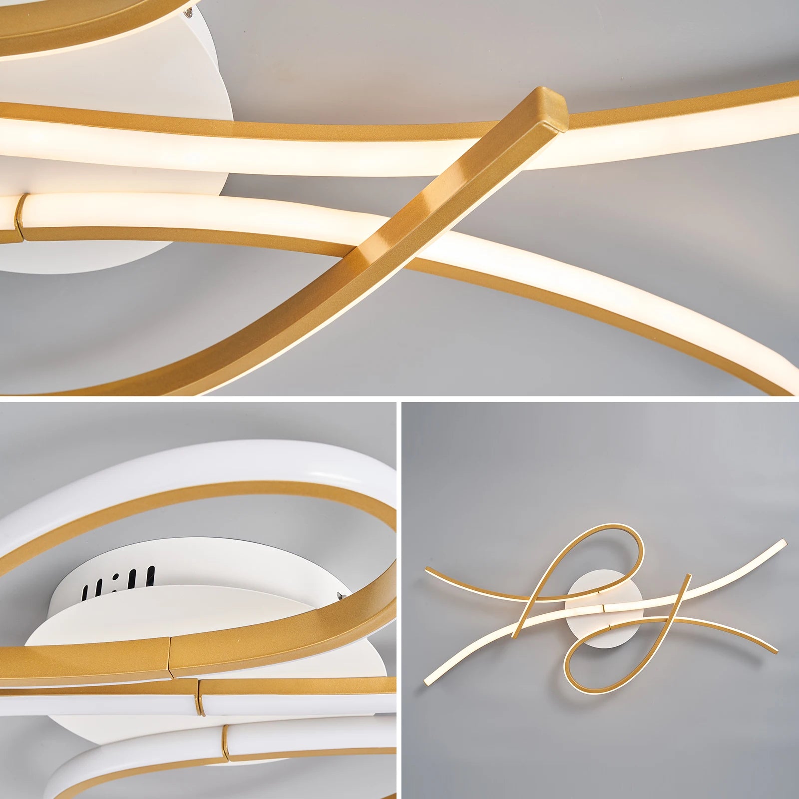 Modern Alexa LED Chandelier For Smart Home, Used In Living Room, Bedroom, Study, Lampara Technology Black/gold Modern Chandelier - vue 6 sur 10