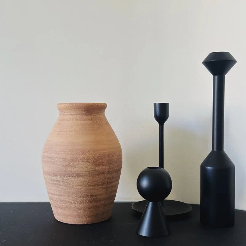 vases en céramique rétro faits main pour décoration florale - vue 3 sur 6