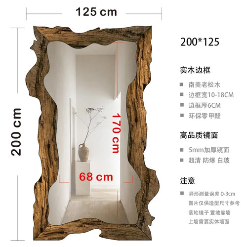 miroir moderne de luxe sur pied en bois décoratif pour la maison - vue 19 sur 18