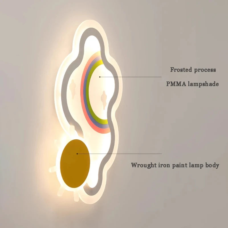 plafonnier nuage arc-en-ciel led pour chambre d'enfant - vue 6 sur 8