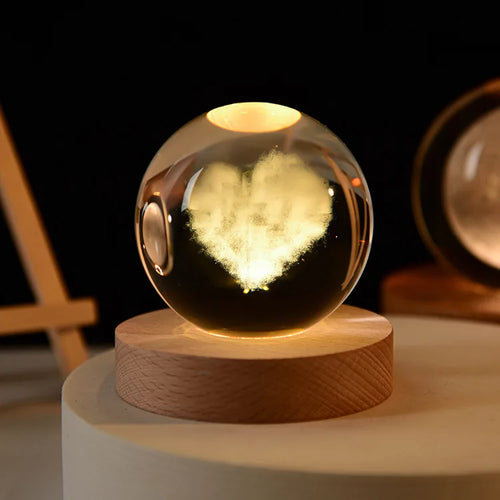 boule de cristal 3D système solaire gravé cadeau décoratif - vue 25 sur 32