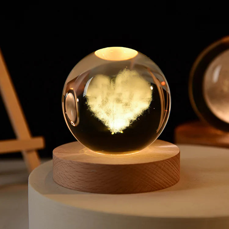 boule de cristal 3D système solaire gravé cadeau décoratif - vue 24 sur 32