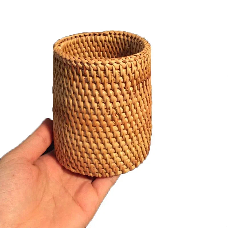 boîte de rangement en rotin pour ustensiles et vaisselle - vue 7 sur 9