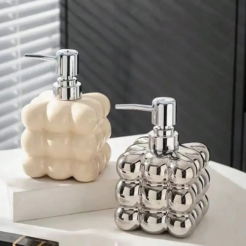 distributeur de savon liquide en céramique pour salle de bain - vue 3 sur 8