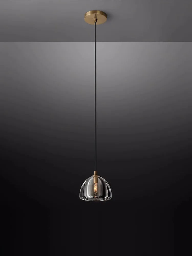 lustre vintage en cristal et cuivre pour éclairage intérieur - vue 3 sur 13