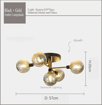 plafonnier led en verre design pour décoration intérieure