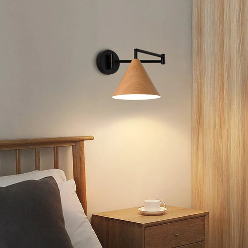 applique murale rotative en bois pour décoration intérieure moderne - vue 3 sur 8