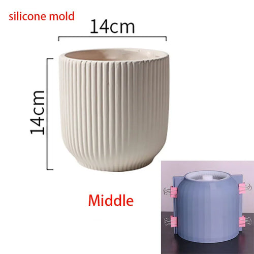moule en silicone pour pot de fleurs créatif en ciment - vue 13 sur 14