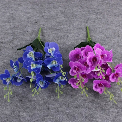 fleurs artificielles 3d décoration orchidée papillon phalaenopsis faux fleurs - vue 6 sur 17