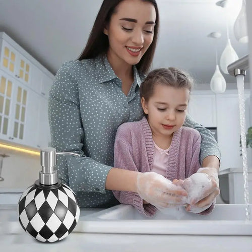 distributeur de savon moderne en damier pour cuisine et salle de bain - vue 6 sur 6