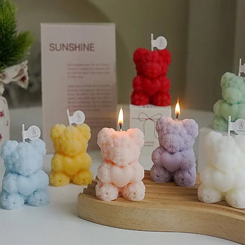 bougie ours en cire de soja parfumée pour détente - vue 2 sur 13