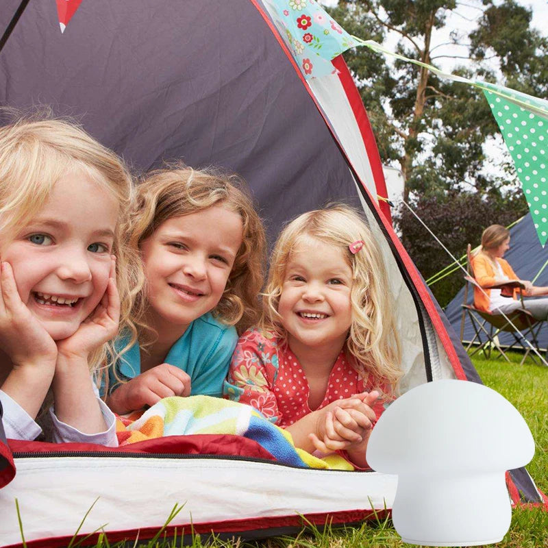 Champignon veilleuse LED Silicone capteur tactile batterie lampe chambre décor bébé chevet décoration lampes cadeau de noël - vue 5 sur 8