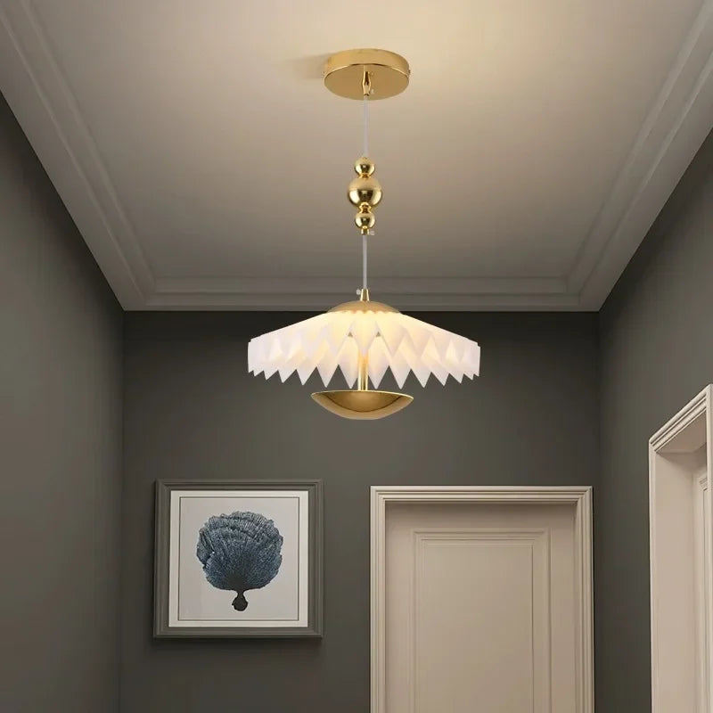 lustre plissé pliant minimaliste led soucoupe volante - vue 4 sur 12