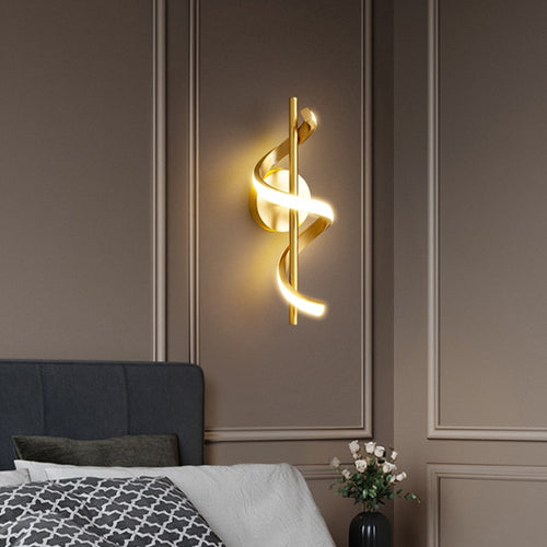 Applique murale design LED métallique ondulé Polino - vue 3 sur 9