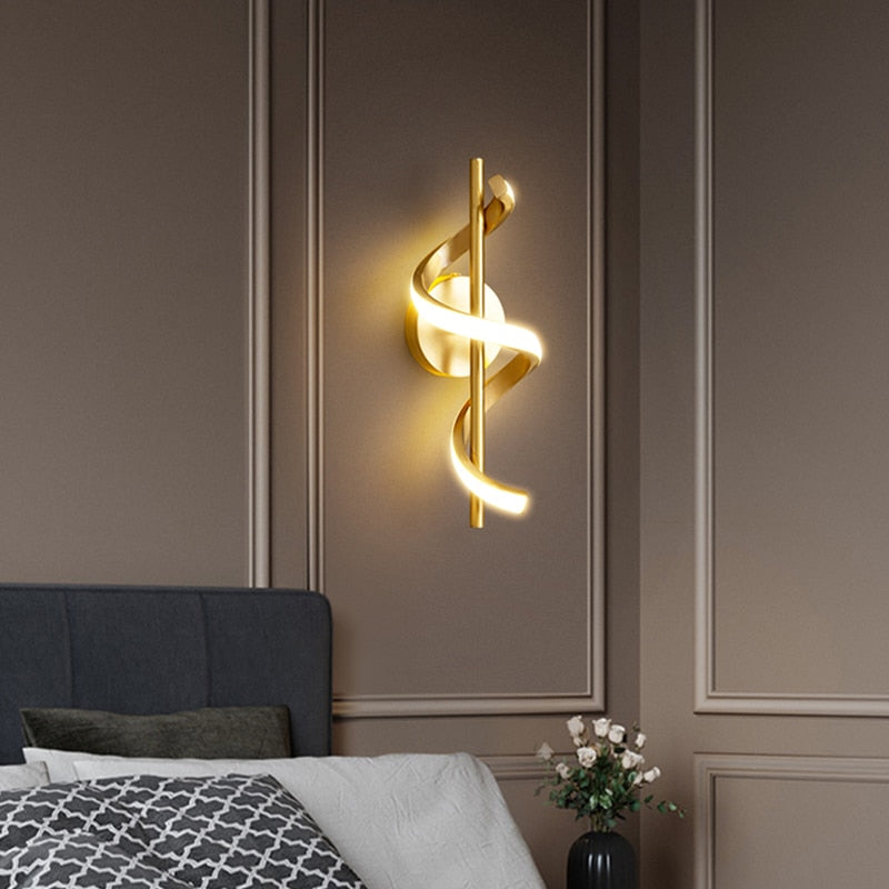 Applique murale design LED métallique ondulé Polino - vue 2 sur 9
