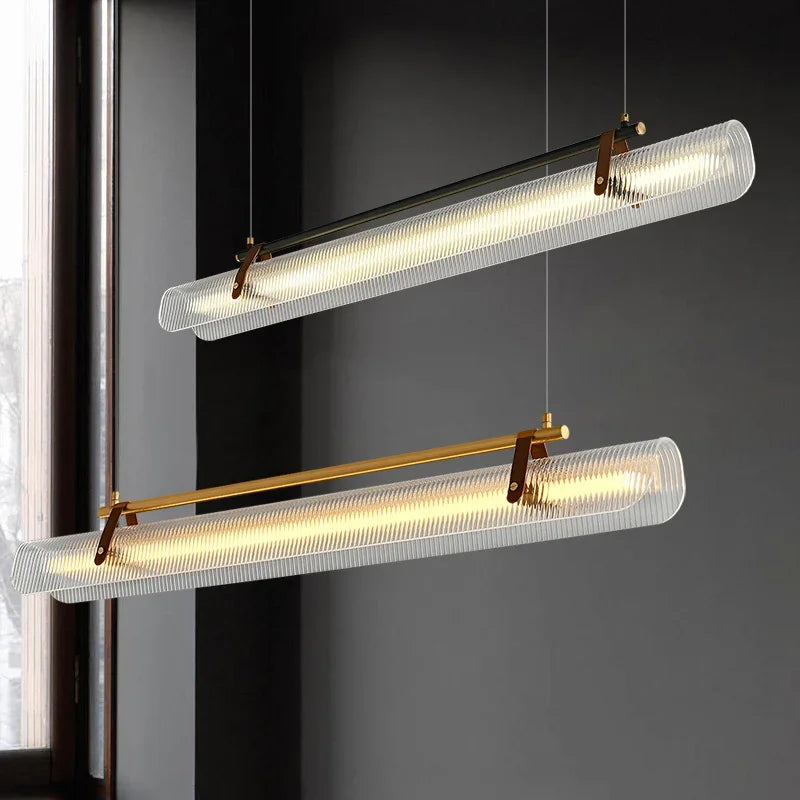 lustre en acrylique avec ceinture led pour éclairage moderne - vue 2 sur 11