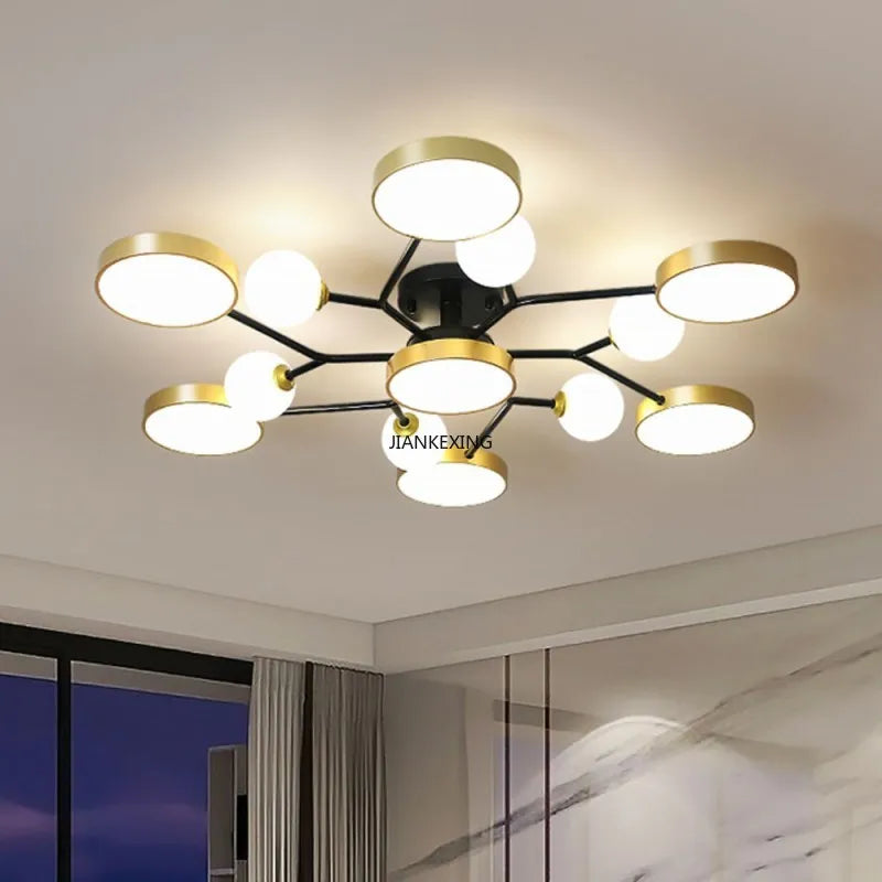 lustre led moderne en boule de verre pour décoration maison - vue 4 sur 10