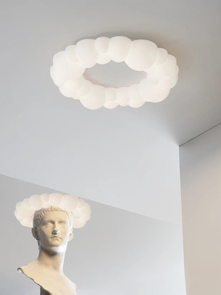 lampe nuage moderne led design anneau nordique éclairage lustre - vue 6 sur 14