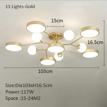 lustre led créatif pour éclairage intérieur moderne - vue 11 sur 18
