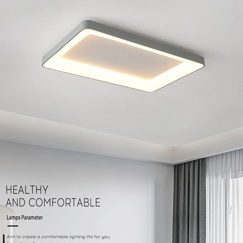 plafonnier led simple rectangulaire pour intérieur moderne - vue 6 sur 10
