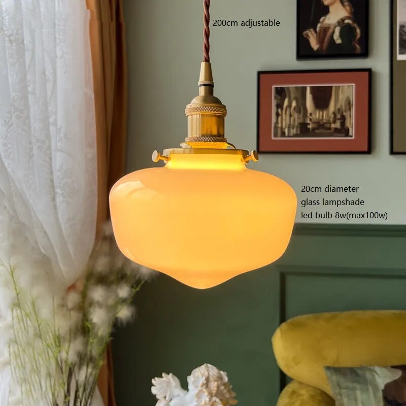 Suspension LED en verre blanc laiteux - vue 9 sur 30