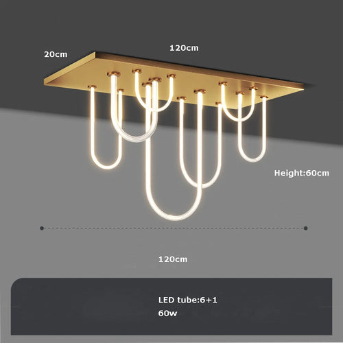 lustre led rectangulaire en acier inoxydable à intensité variable - vue 11 sur 11