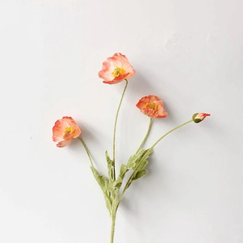 fausses fleurs de pavot en soie pour décorations de mariage et fêtes - vue 9 sur 29