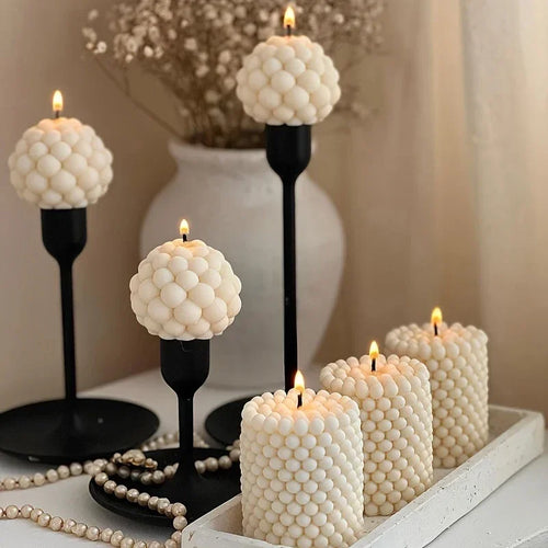 moule à bougie silicone 3D forme ronde et cylindrique pour aromathérapie - vue 2 sur 6