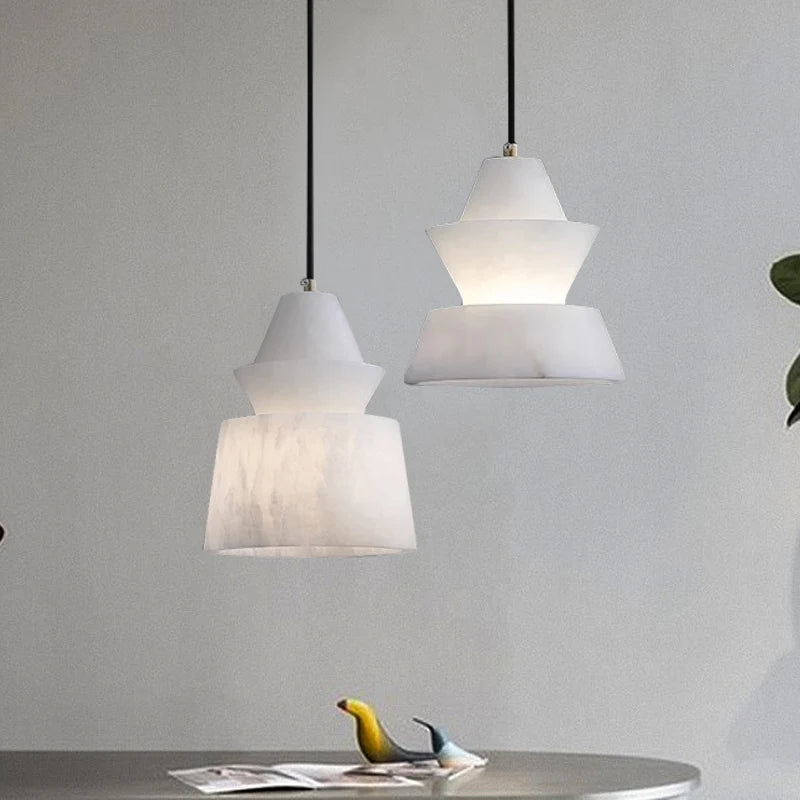 suspension moderne en marbre naturel et cuivre design élégant - vue 1 sur 8